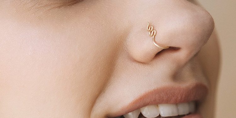 All About Black and Rose Gold Nose Ring Studs